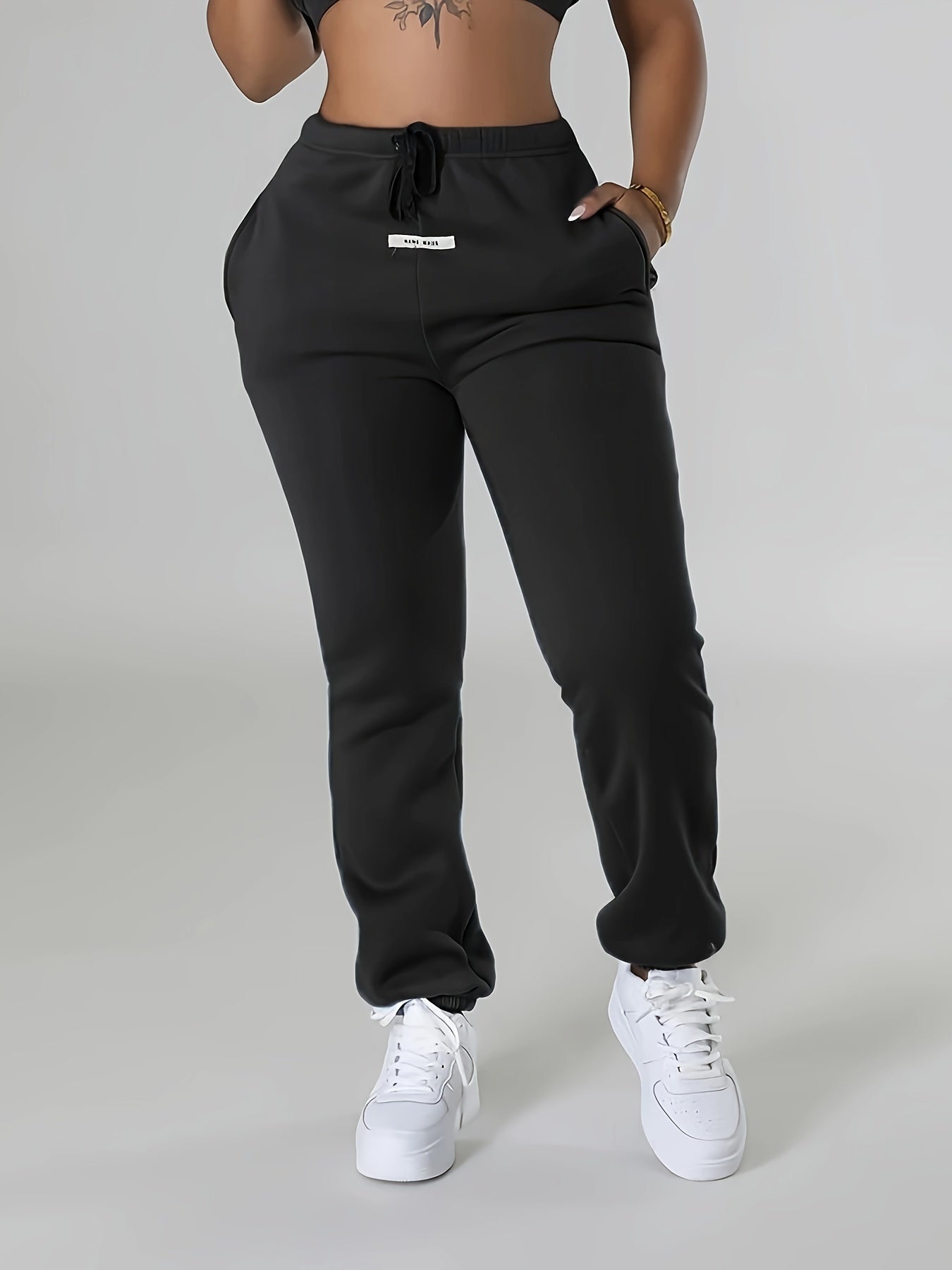 Womens Comfy Drawstring Joggers - Soft & Warm Casual Pants for Autumn/Winter Wear