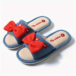 High Quality Women's Indoor Slippers with Bow and Cartoon Thick Sole, High-end Fashion Home Slippers