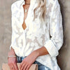 Luxurious Sheer Blouse - Stylish Button-Up, Elegant Long Sleeves - Perfect for a Spring And Autumn Wardrobe.