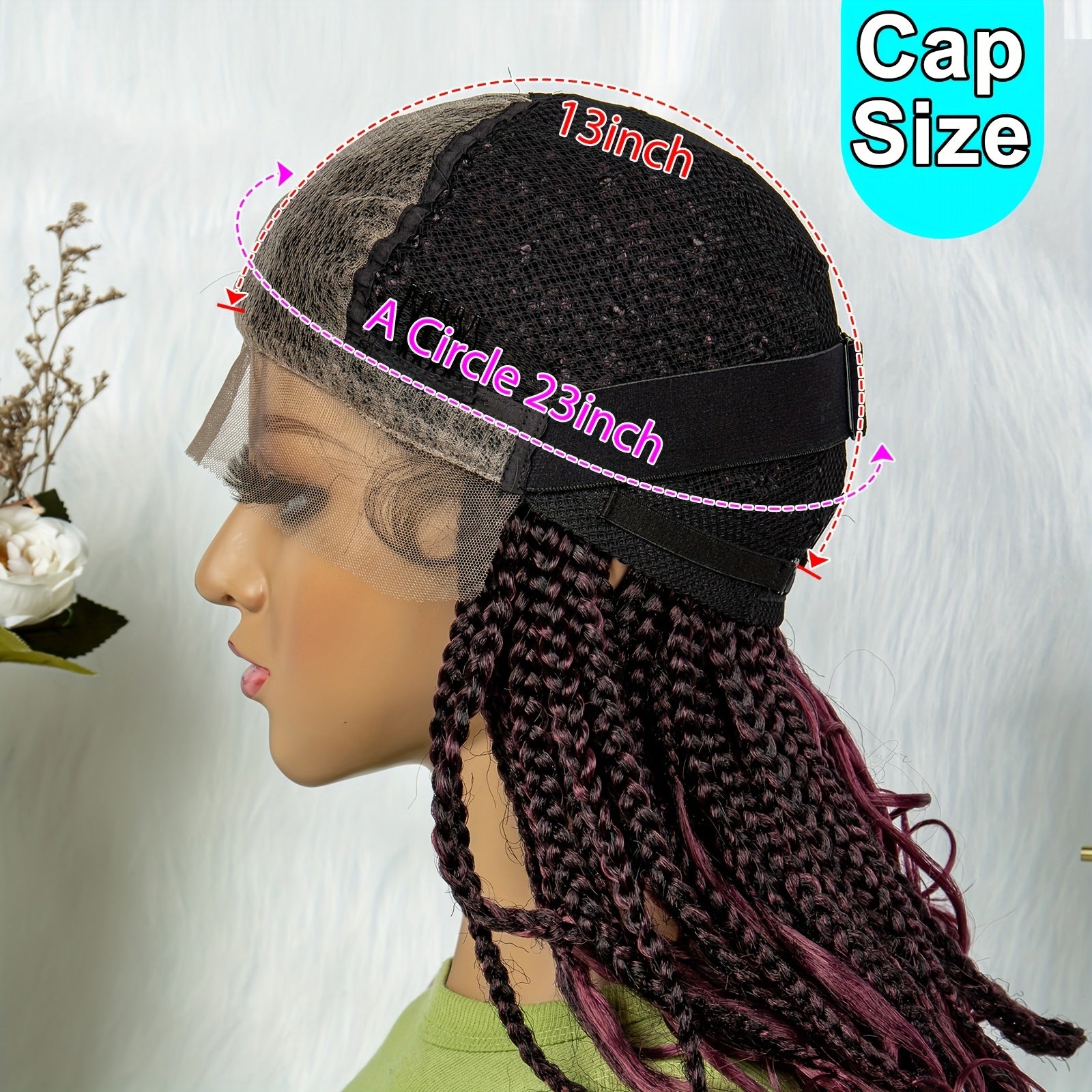 20 Inches - 9*6 HD Front Lace Braided Wigs with Curly Ends, Goddess Box Braids Crochet Hair, Braid Wigs Curly Ends Part Braided Front Lace Wig, Handmade Braiding Wigs with Baby Hair for Women (20 INCH, Available in Three Colo