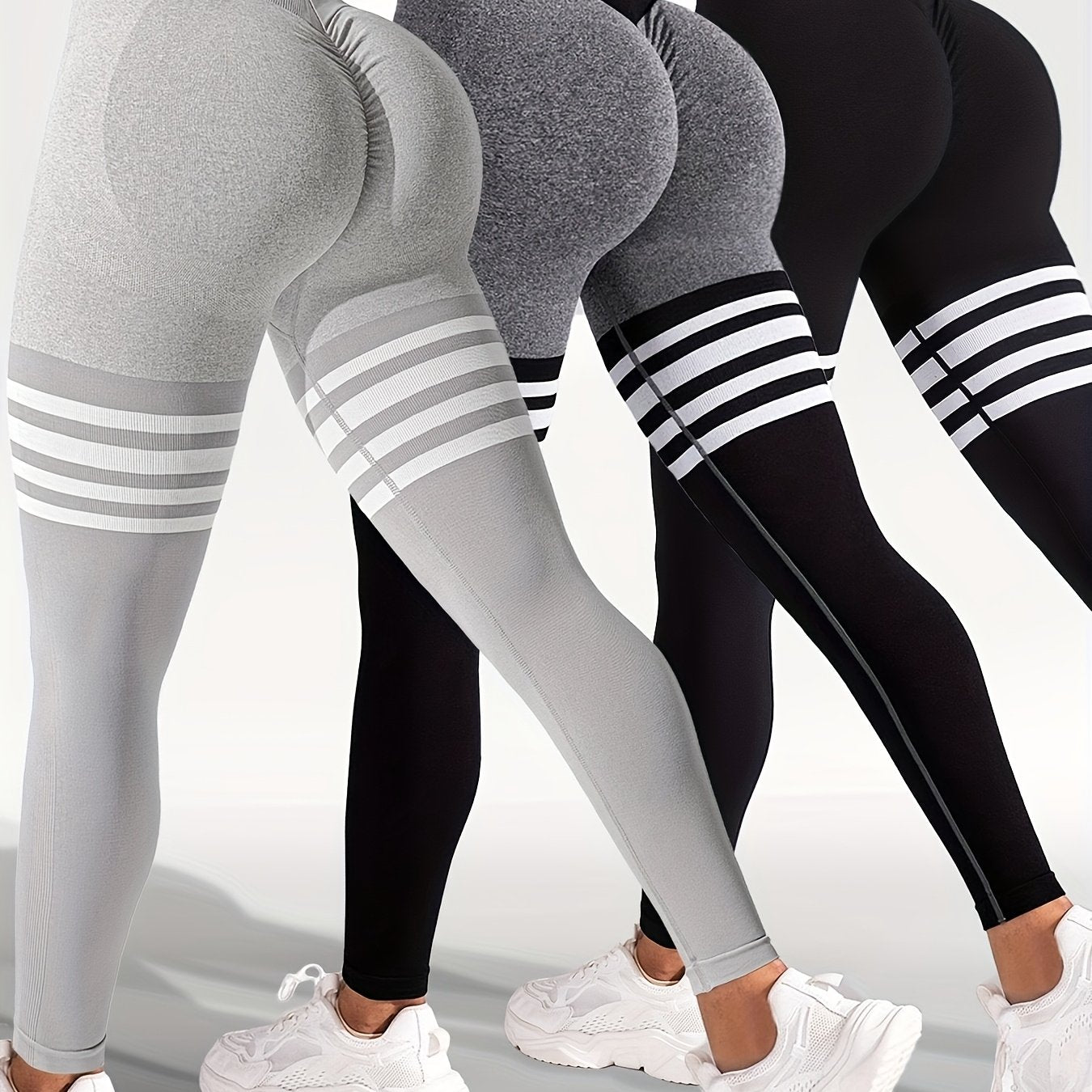 3 Pack High Waisted Leggings For Women Tummy Control Butt Lifting Yoga Pants Workout Compression Tights