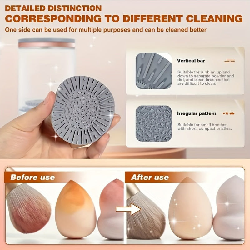 1pc USB Makeup Brush Cleaner with Dual Cleaning Sides - Odorless, Battery-Free, Essential Beauty Tool Accessory for Bedroom Use, 5V USB Powered, 36V Max Voltage, No Battery Included