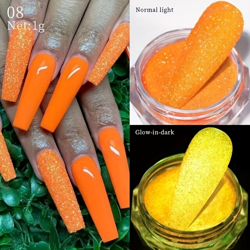 7-Piece Glow-in-the-Dark Nail Polish Set - Sparkling, Glittery, and Perfect for Nighttime Fun!