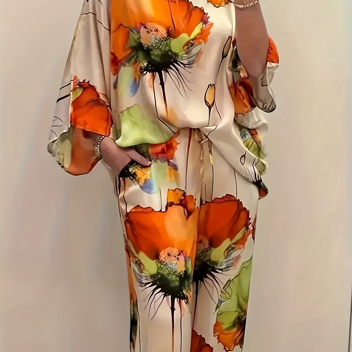 Women's Fashion Two-Piece Satin Suit Available Now