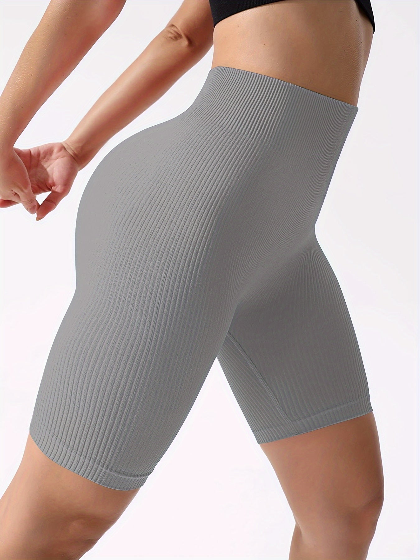 Women'S Seamless High-Waisted Sports Cycling Fashion Leisure Solid Color Soft Rib Thick Warm Sports Sweatpants, Capri Pants & Padded Yoga Leggings, Breeches & Knee-Length Shorts, Women'S Activewear & Underwear