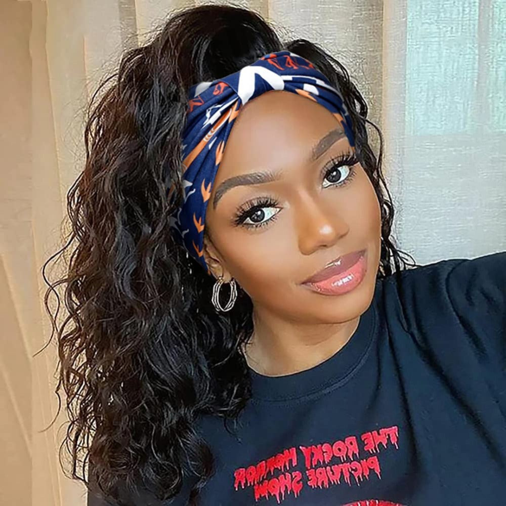 4pcs Polyester Wide Headbands for Women, Bohemian Sports, African Knot Design, Non-Slip Yoga Headband for Normal Hair