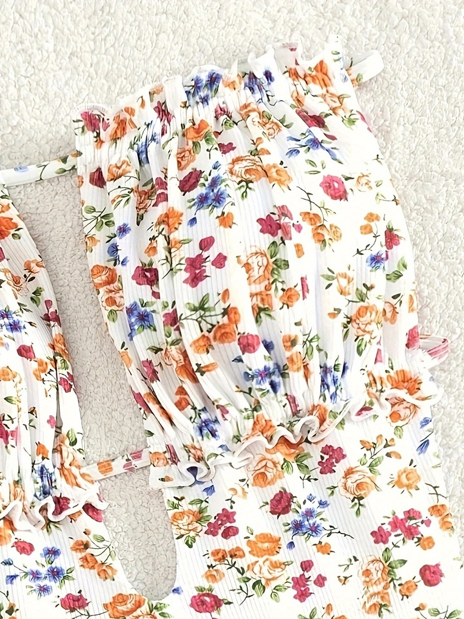 Women Bikini, Strapless Backless Floral Slim Fit Summer Swimsuit Swimming Bathing Swimwear