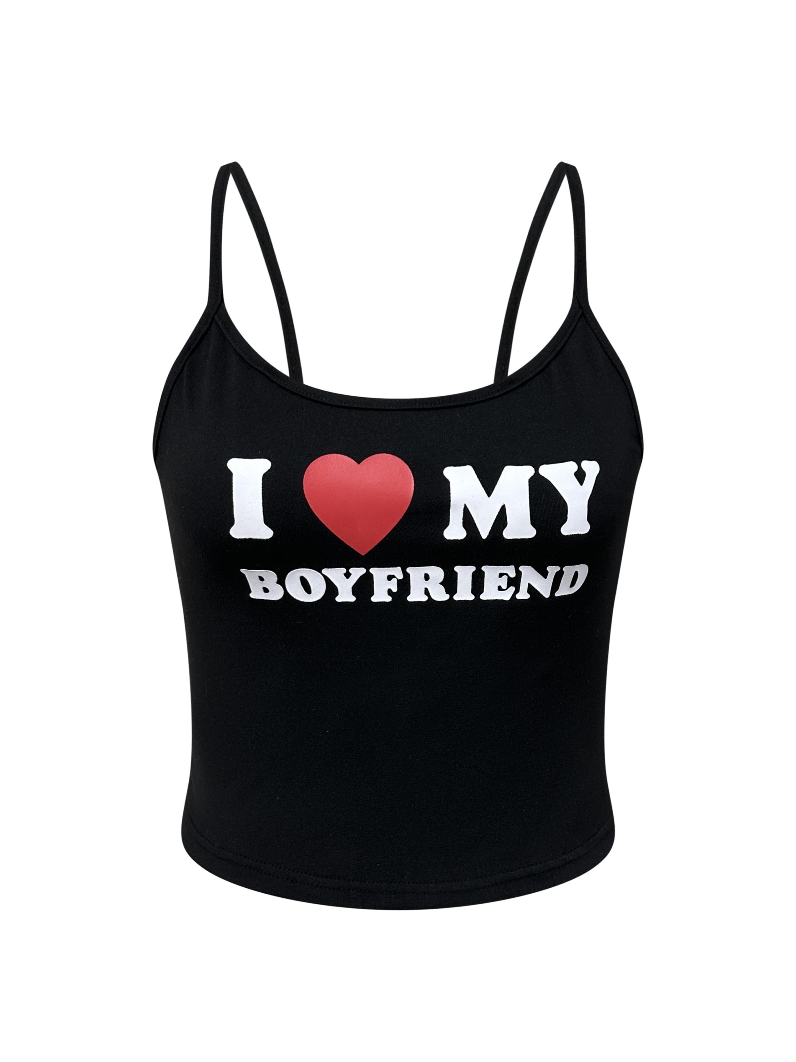 Letter Print Spaghetti Strap Top, Y2K Sleeveless Crop Cami Top For Summer, Women's Clothing