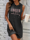 Women's LIMITED EDITION Graphic Hooded Dress - Summer Casual Short Sleeve Fitted Dress with Heart Details, Machine Washable & Versatile for Casual Attire, Relaxed Style, Trendy Fashion, Stretchy Material, Fashion Lovers