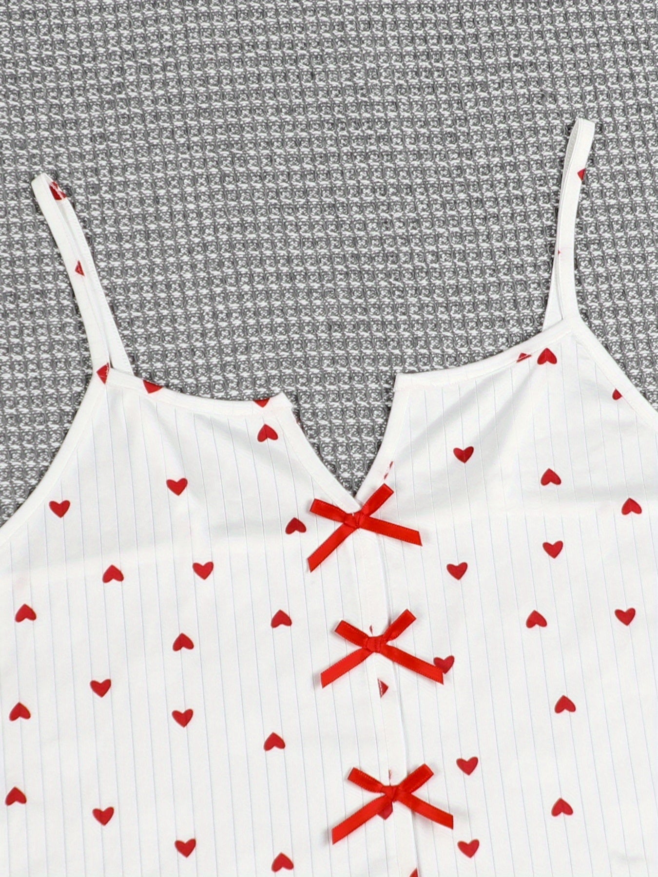 Women'S Pajama Set with Sexy Bow, Backless Love Letter Print & Elegant Long Pants, Comfortable Homewear for Spring/Summer/Fall - Polyester, No Collar, No Belt