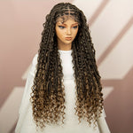 Women'S Anytime Wig, 9x6 Lace Front Synthetic Braided Butterfly Braid Hairpiece, Comfortable Breathable Fashion Daily Wear, Heat Resistant Fiber, Full Top Hair Extension
