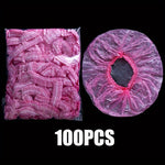 Disposable Shower Caps, Shower Caps for Women Plastic Shower Caps Shower Hat Large Shower Cap Elastic Hair Cap for Home Use Hotel Spa and Hair Salon (pink)