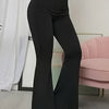 Solid Color Flare Leg Pants, Casual Versatile High Waist Pants For Spring & Summer, Women's Clothing