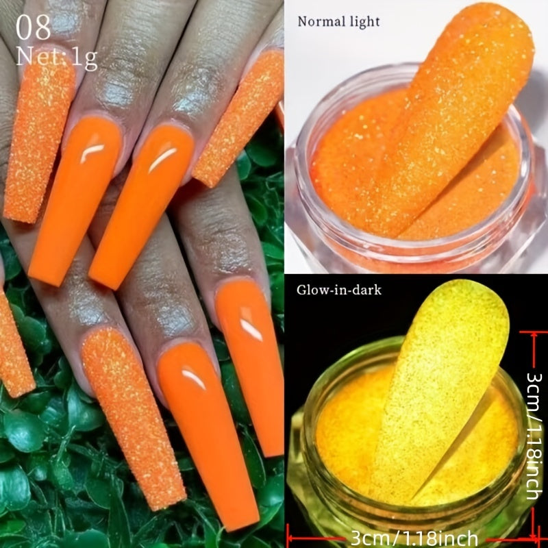 7-Piece Glow-in-the-Dark Nail Polish Set - Sparkling, Glittery, and Perfect for Nighttime Fun!