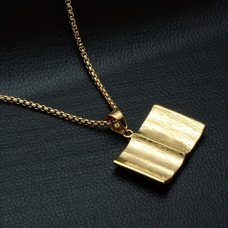 1 Men'S Fashion Pendant Necklace, Cross Bible Religious Pendant Inset Zirconia Necklace, Punk Unisex Hip Hop Jewelry