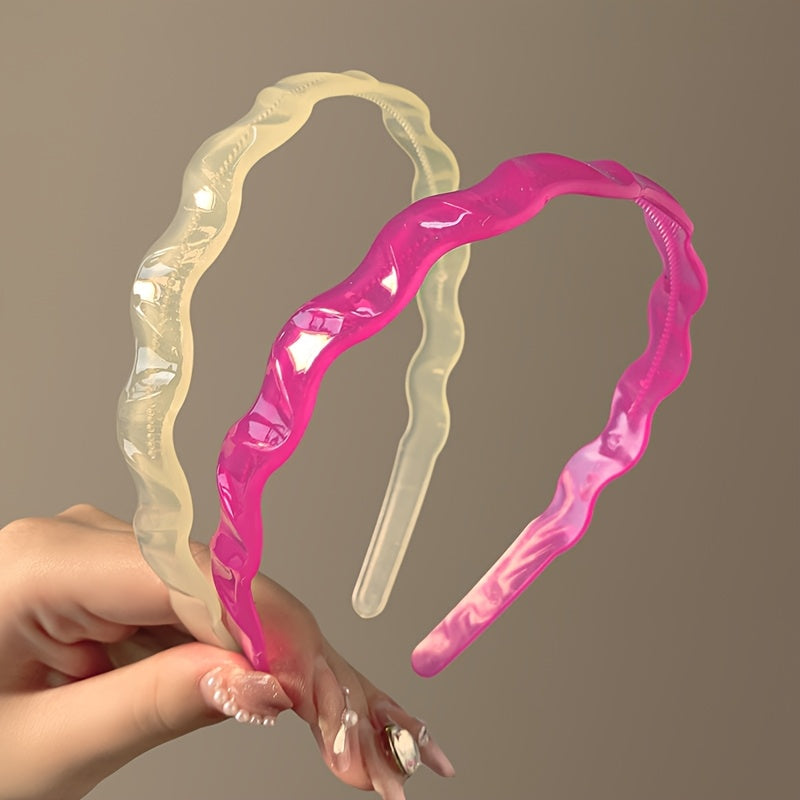 Hairband for Women in Jelly Color, Face Washing, Hair Pressing, Teeth, Waves, Anti-slip Headband, Women's Outing, Versatile Hair Clip, Temperament Headwear