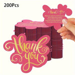 200pcs Double-Sided Pink Matte Finish Thank You Cards - Small Appreciation Cards for Weddings, Birthdays, Customer Gratitude, Easter, Valentine’s Day, Mother’s Day, Grandparents Day - Build Loyalty & Express Thanks, Occas