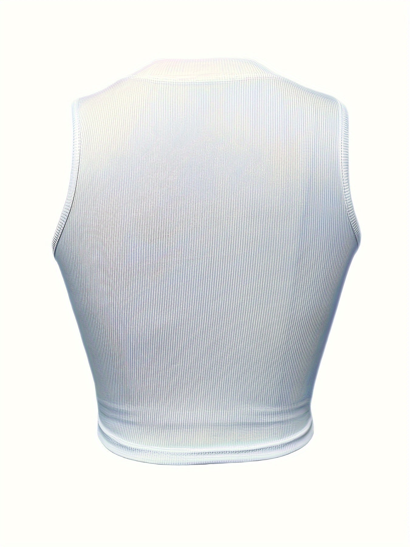 Letter Print Notched Neck Tank Top, Casual Sleeveless Crop Top For Spring & Summer, Women's Clothing