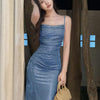 Women'S Sexy Shiny Bodycon Slip Party Dress - Off-Shoulder, Sparkling, Backless, Perfect for Summer Events, Adult, Elegant Evening Attire|Sparkling Fabric|Backless Design