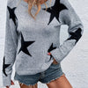 Women's Elegant Crew Neck Long Sleeve Top – 100% Polyester Knit, Solid Color, Soft Micro-Stretch Fabric for Fall & Winter
