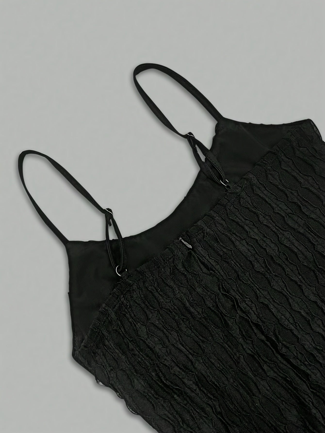 Women'S Casual Textured Patchwork Backless Color-Blocking Loose-Fitting Jumpsuit with Thin Straps