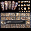 Nail Art 21 Champagne Aesthetic Nail Rhine Kit, flat bottom and irregular shape Nail decoration DIY nails charm nail gem nails