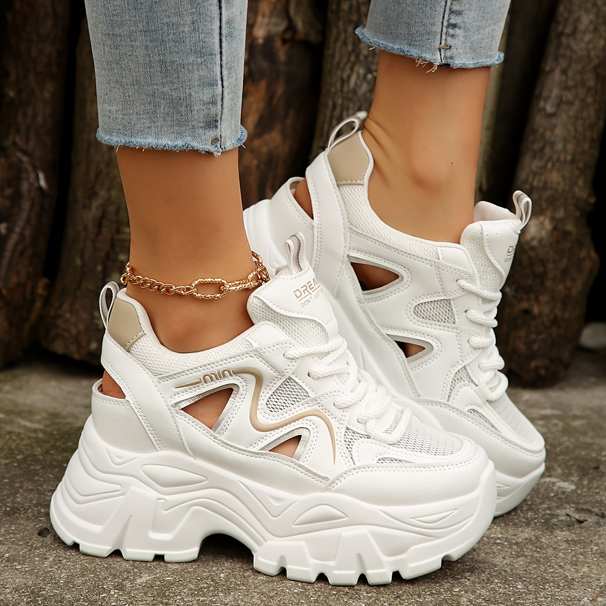 Women's Breathable Mesh Sneakers, Casual Lace Up Outdoor Shoes, Comfortable Low Top Sport Shoes