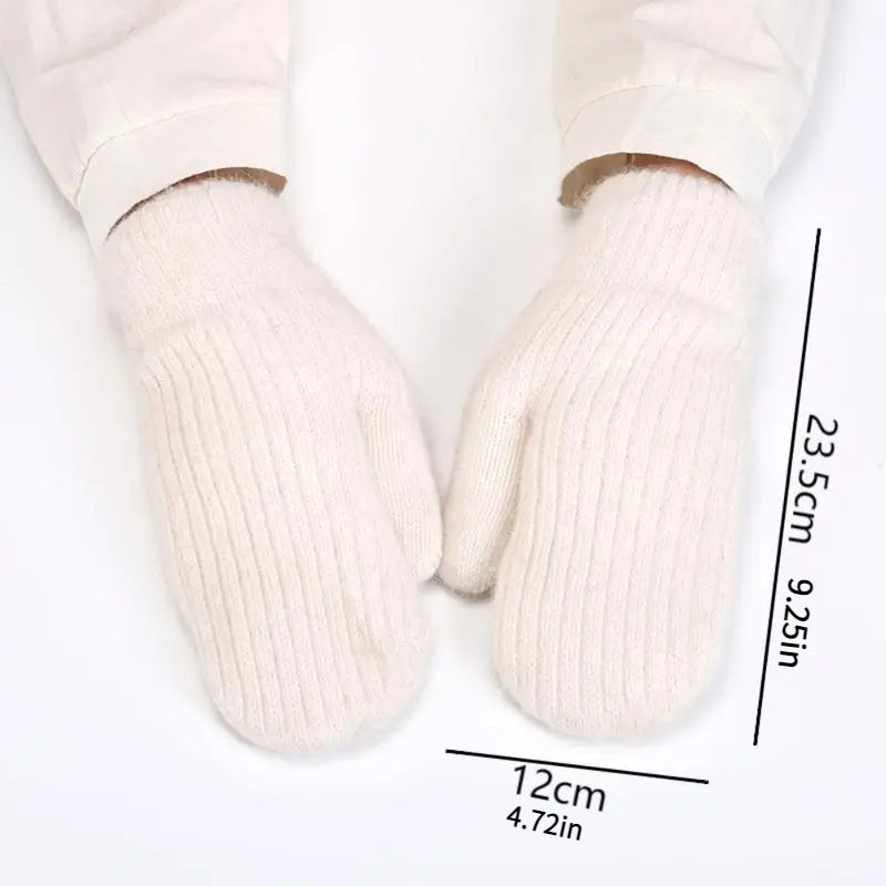3-Pack CozyWarm Women'S Knitted Mittens - Polyester & Wool Blend, Elastic Windproof Fingerless Gloves for Driving and Cycling, Warm and Cozy Outdoor Accessories