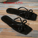 2025 Spring-Summer New Women's Shoes Casual Outdoor Lightweight Open-Toe Slip-Ons Simple Vacation Beach Slippers Comfortable Flat Sandals Bow Design High Quality Toe Post Flip-Flops for Ladies and Girls