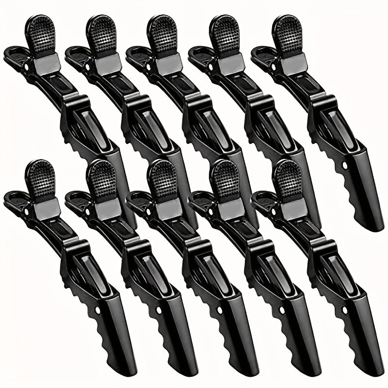 10pcs Premium Non-Slip Alligator Hair Clips - Professional Hair Styling and Sectioning Essentials for Salon-Quality Results - Durable, Easy-to-Use, and Comfortable Black Hair Accessories