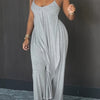 Minimally Casual Set with V-neck Asymmetrical Hem, Camisole Top And Elastic Waistband, Long Pants, Sleepwear Set, Suitable for Women to Wear As Outerwear