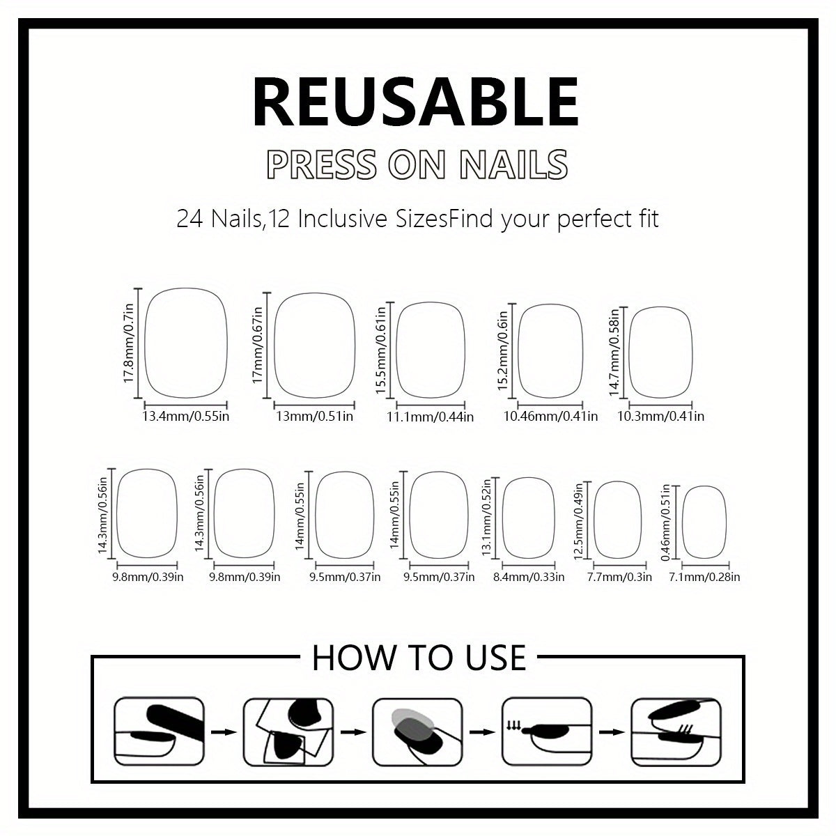 96pcs (4Pack)Reusable Nail Stickers with Mixed Color Short Squares, Glossy Surface, Leaf And Flower Patterns, Suitable for Spring And Summer Fashion Press Nail Stickers