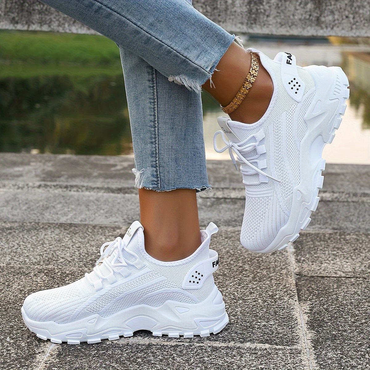 Women'S All-Season Knit Running Sneakers- Ultra-Breathable, Lightweight Low-Tops with Soft Soles for All-Day Comfort