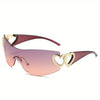 Fashion Glasses Heart Border Decorative Glasses, Gradient Lens, Anti-reflective, for Women, Party, Carnival, Festival Gift