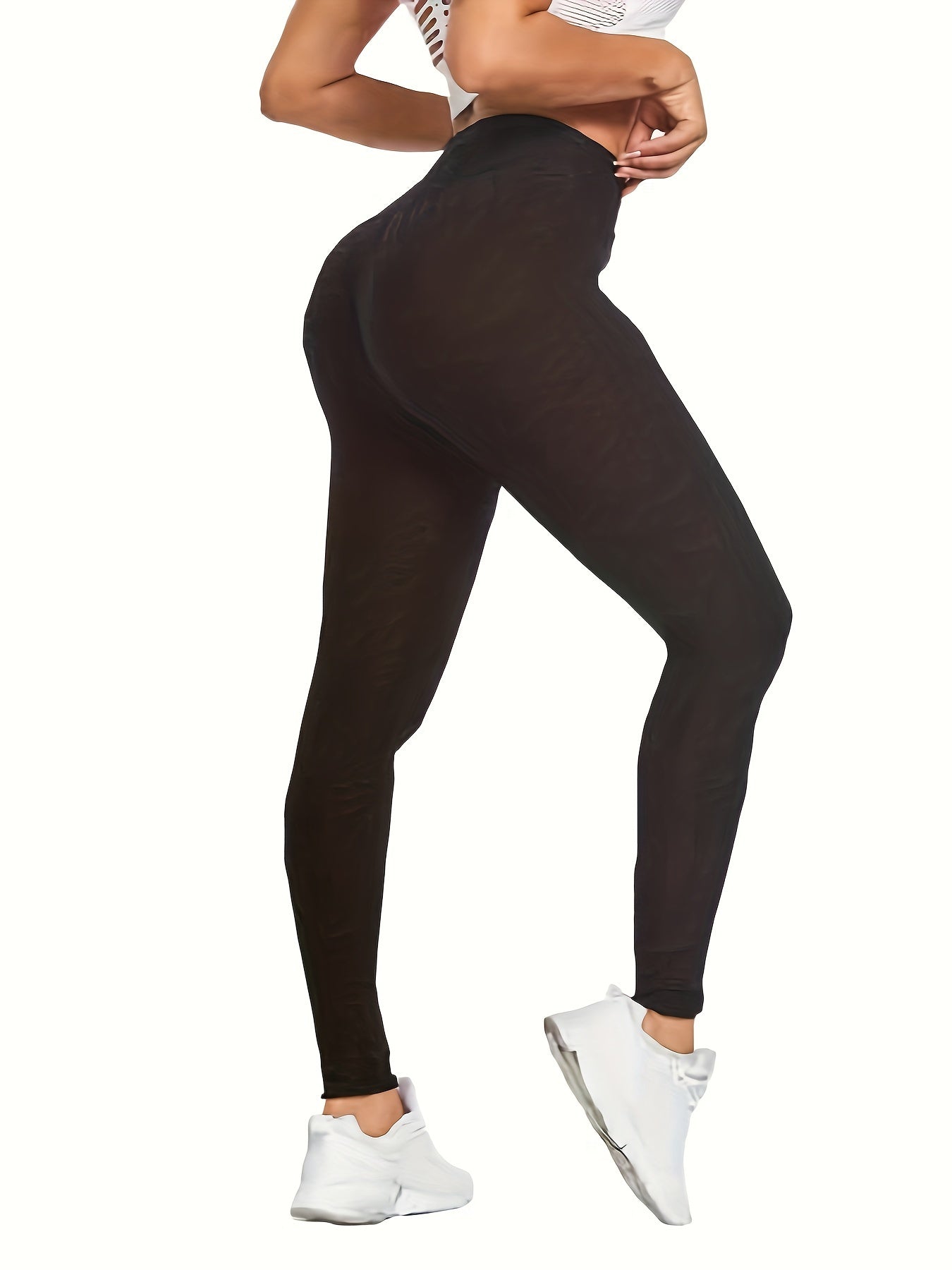 5pcs Honeycomb Sports Running Leggings, High Waist Fitness Yoga Tight Pants, Women's Activewear