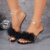 Women's High-Heeled Stiletto Shoes - Solid Color, TPU Sole, Square Toe, Slip-on Closure | All-Season Wear | Sexy Design