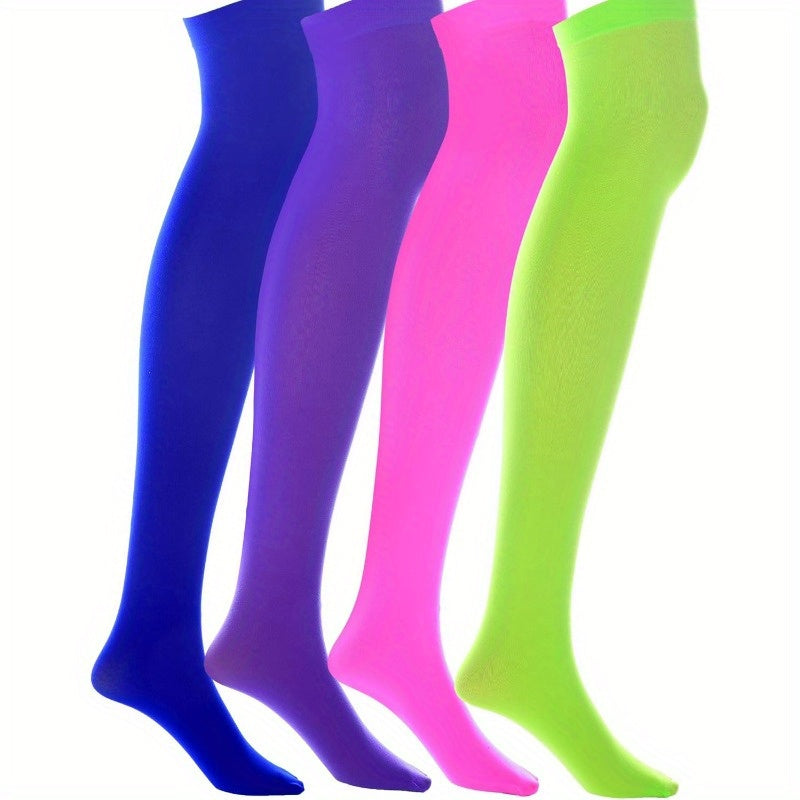 A Set of Women'S Thigh-High Socks Suitable for Cosplay Events, Featuring Comfortable Over-The-Knee Design.