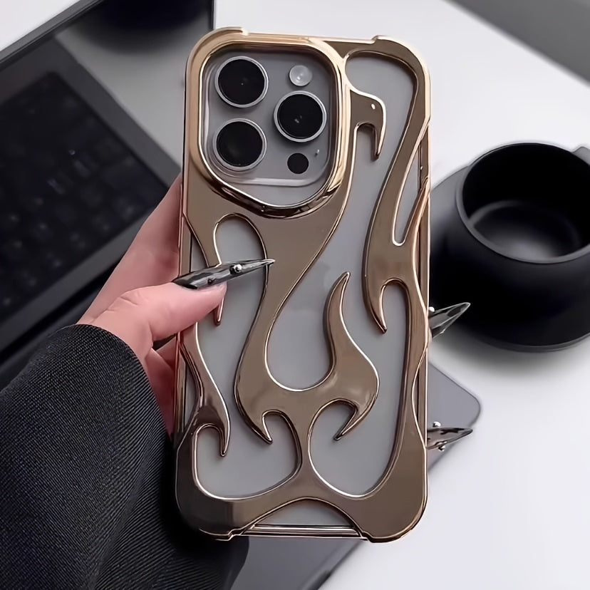 Cutout Cooling Flame Electroplating Bright Surface Suitable for Case for iPhone16/16Pro/16Promax/16plus 15/15Pro/15Promax/14/14Pro/14Promax/13/13Pro/13Promax/12/12Pro/12Promax/11/11Promax Mobile Phone Case