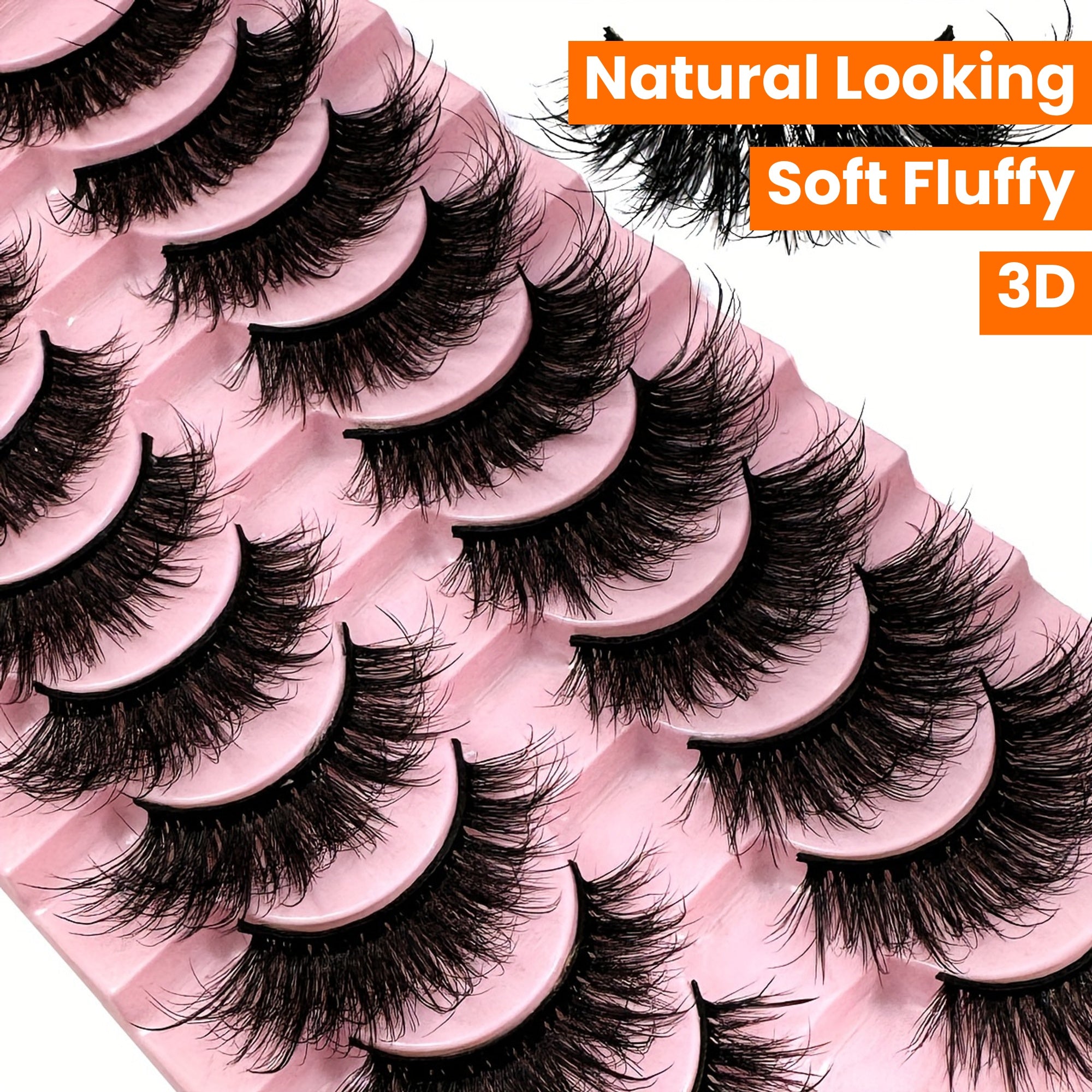 10 Pairs New False Eyelashes Cat Eye Fluffy False Mink Eyelashes 8D Wispy Eyelashes Dramatic Long Thick Curled False Eyelashes Natural Looking Soft Fluffy 3D False Eyelashes Russian Curled Eyelashes