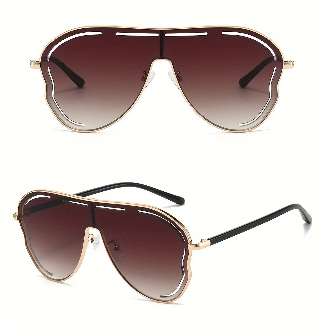 Stylish Polyhedral Metal Fashion Glasses for Women PC Material Trendy Fashionable Eyewear Accessory Casual