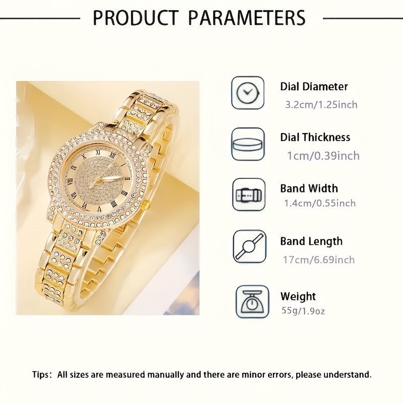Women'S Fashion Set, 6pcs Quartz Watch And Accessory Collection, a Top Choice for Women, Comfortable to Wear, with Precise Timing.