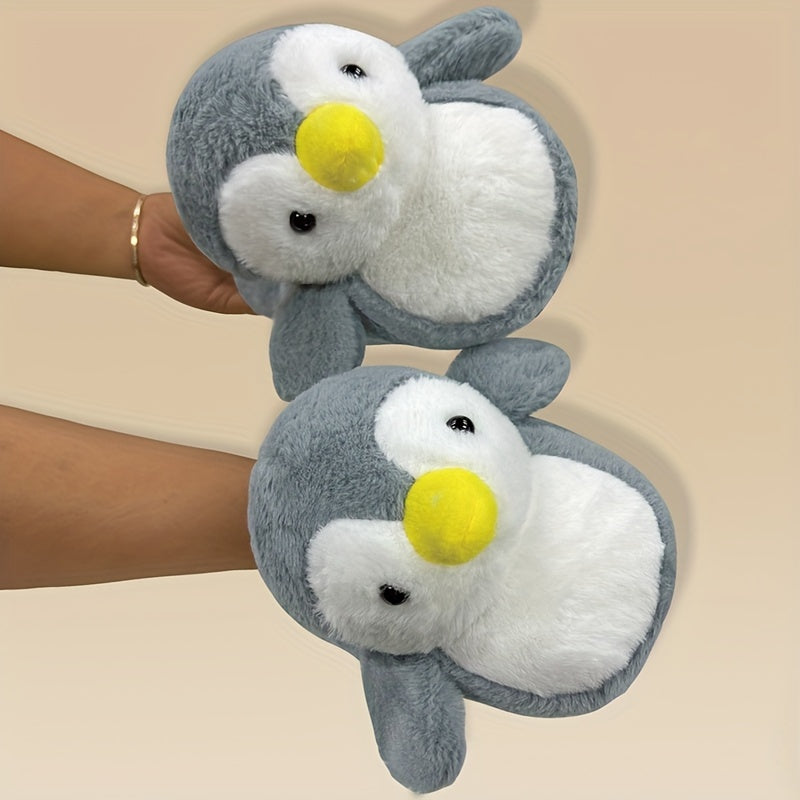 Casual Cartoon Penguin Slippers - Slip-on Fabric House Shoes Cozy Warm Winter Indoor Slippers for All Seasons
