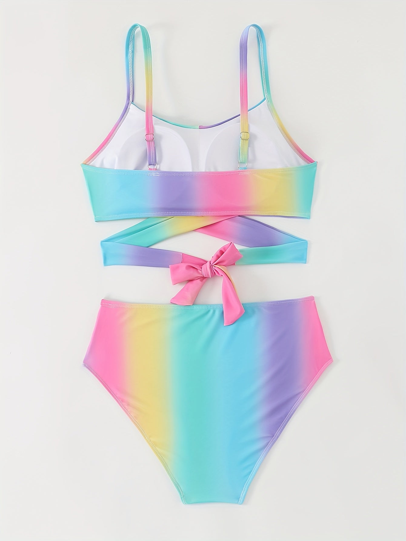 Women's Large Size Candy Color Separated Bikini Swimsuit