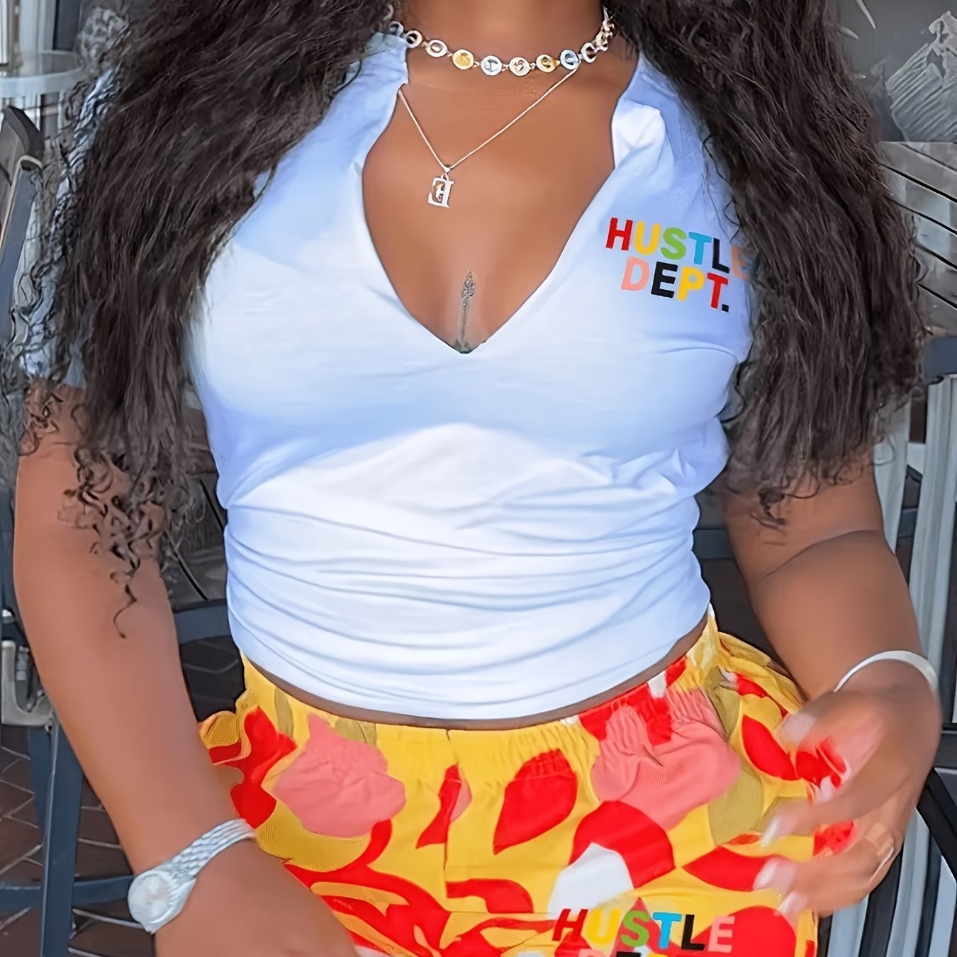 Y2K Style Fashion Letter Print T-Shirt and Shorts Set