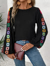 New Cross-border Casual Fashion T-shirt with Embroidery and Patchwork for Women