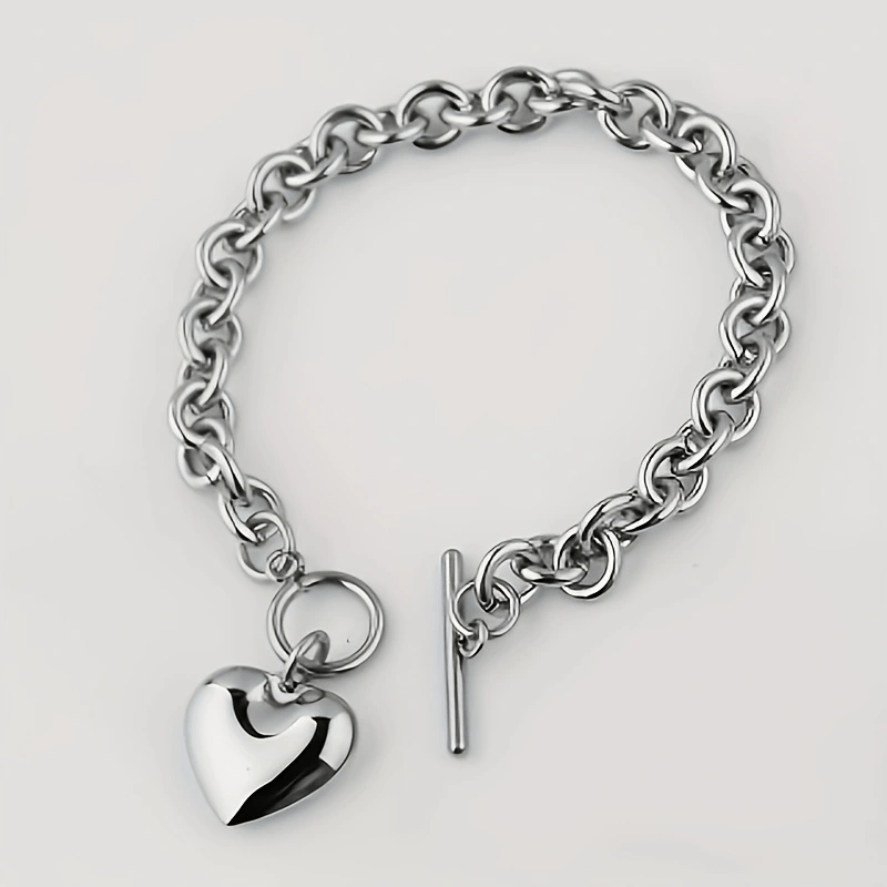 2-piece/set Hot Selling Women's Jewelry Set, European And American Love Necklace, Earring Bracelet, Fashionable And Simple Retro Heart-shaped Pendant Necklace, Earring Bracelet, Temperament Accessory Enthusiast, Holiday Shopp