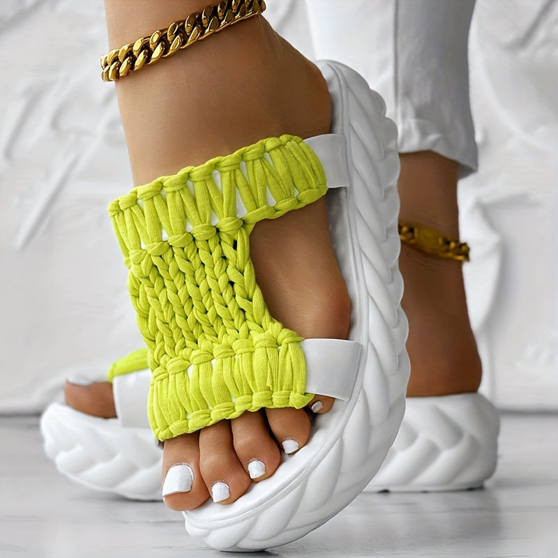 Braided Cutout Round Toe Casual Slippers