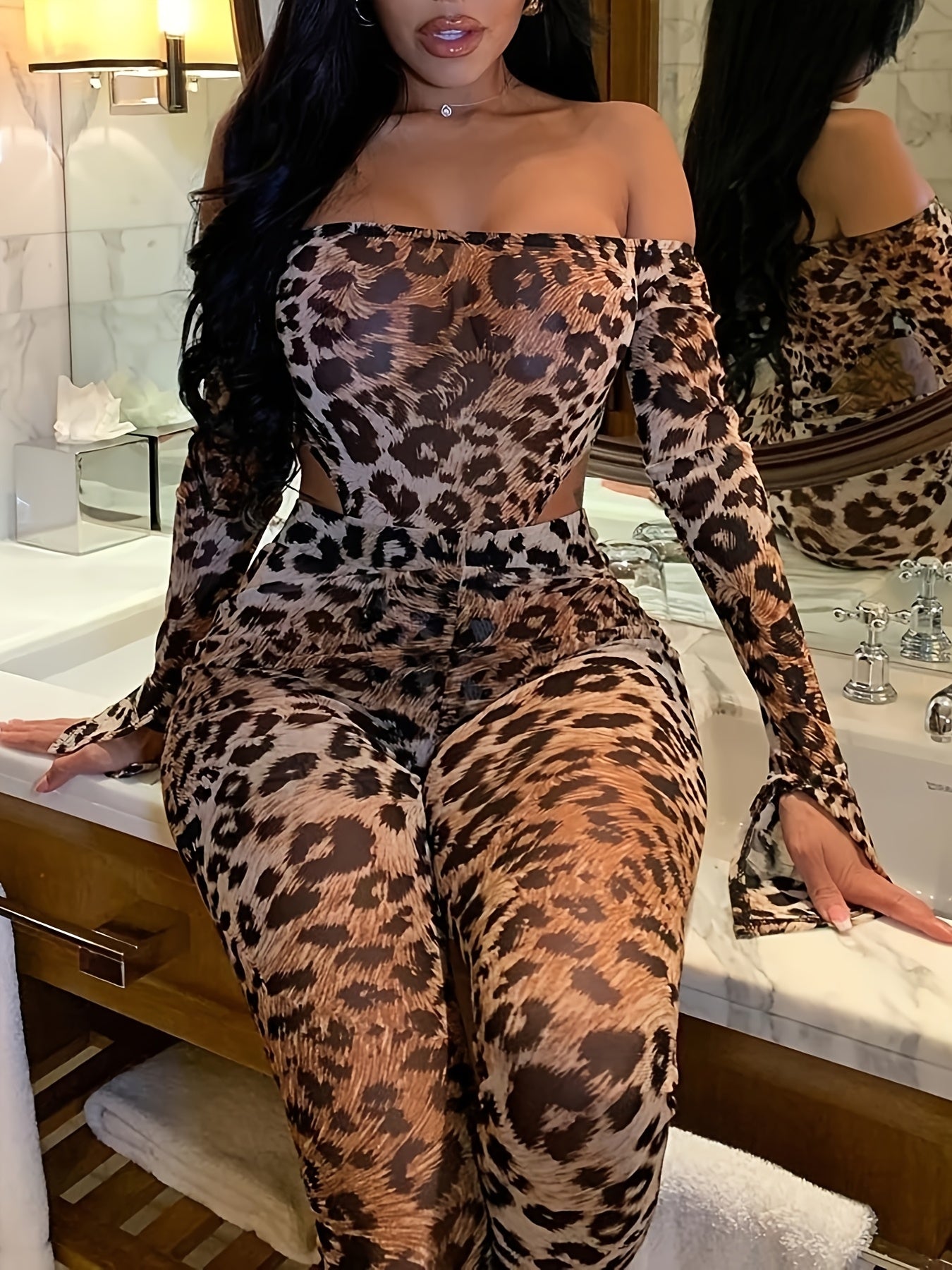 [Directional Funds Jumpsuit Set] Women's Directional Funds Jumpsuit Set - Top and Pants Without Waist Chain