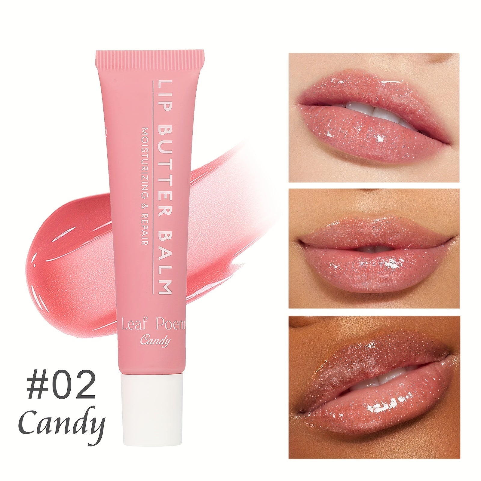Hydrating Shimmer Lip Balm – Berry Tinted Lip Repair with Moisturizing Plant-Based Squalane, Glitter Finish, Anti-Dryness for All Skin Types