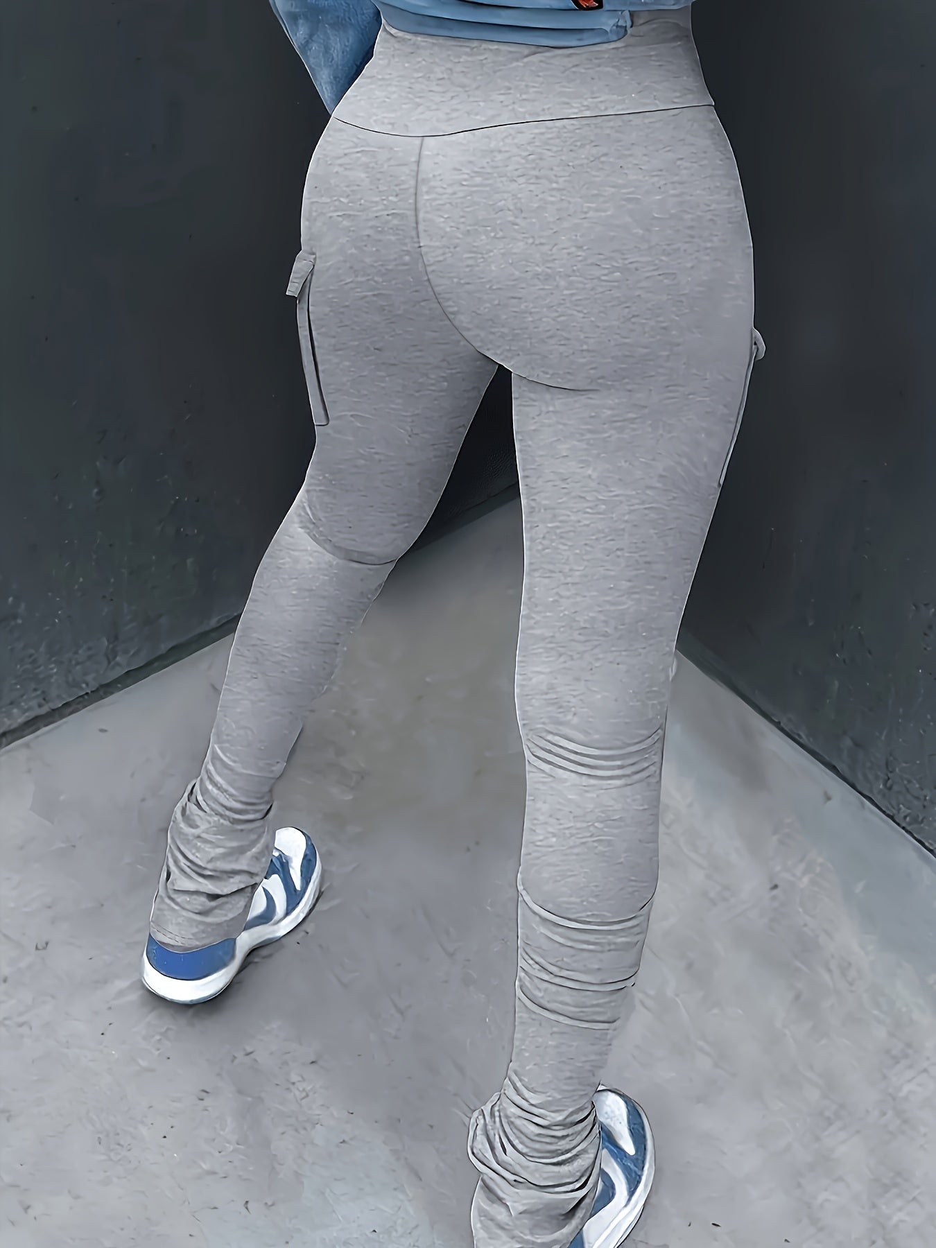 Solid High Waist Leggings - Casual Skinny Leggings With Pockets - Stretchy, Breathable Fabric - For Women - Perfect for Yoga, Running & Everyday Wear - Great Gift for Fitness Enthusiasts